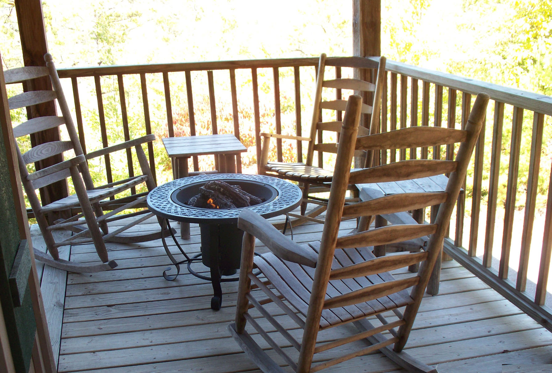 firepit on the outdoor deck